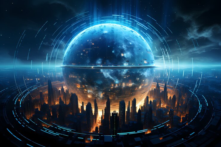 Photo Gratis tampilan futuristik planet bumi berteknologi tinggi