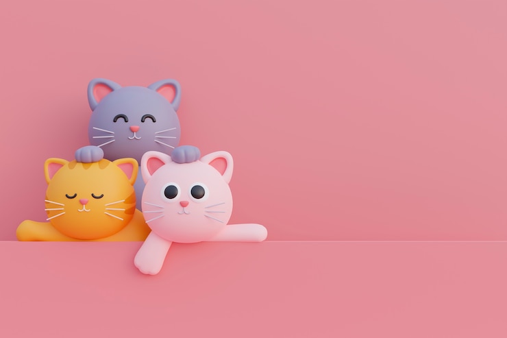Photo Gratis tampilan kucing 3d menggemaskan
