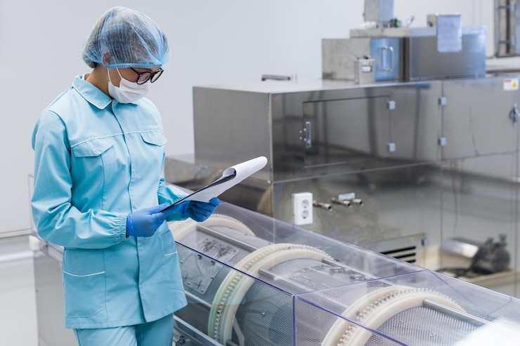 Foto gratuito tanques de aluminio para el almacenamiento de materias primas en la industria química condiciones estériles en la empresa