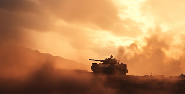 Foto gratuita tanques en un campo polvoriento