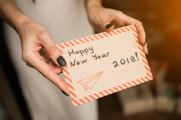 Tarjeta de feliz año nuevo