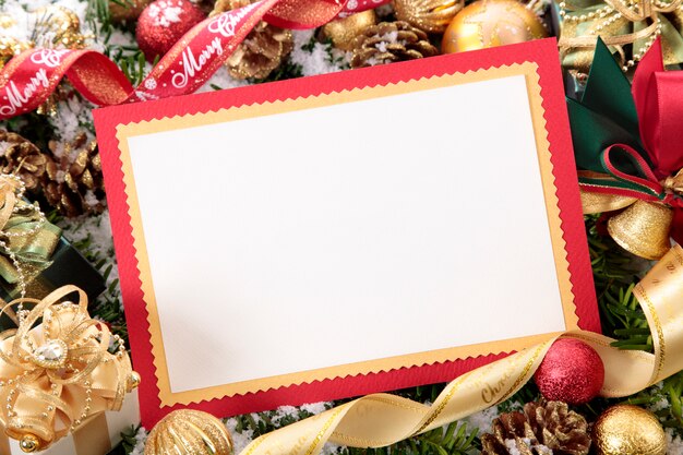 Tarjeta de navidad en blanco 