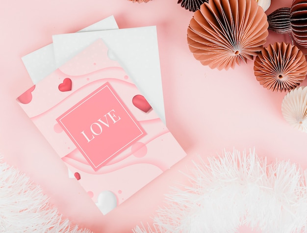 Tarjetas de San Valentín rosa y romántico