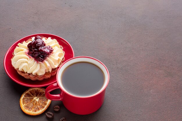 Tarta de crema batida de cerca