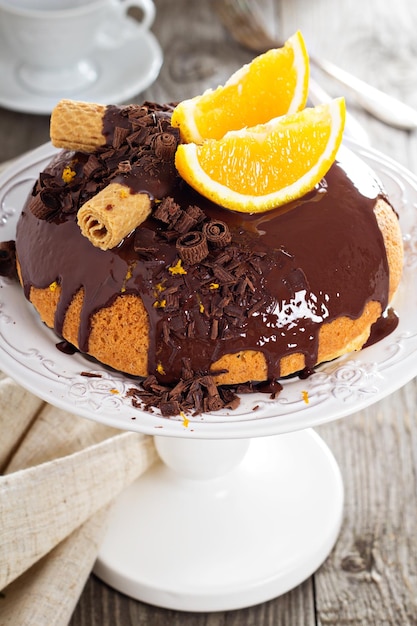 Tarta marmolada de naranja y chocolate