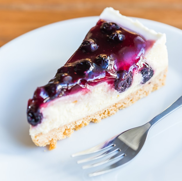 Tarta de queso con arándanos