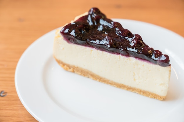 Tarta de queso con arándanos