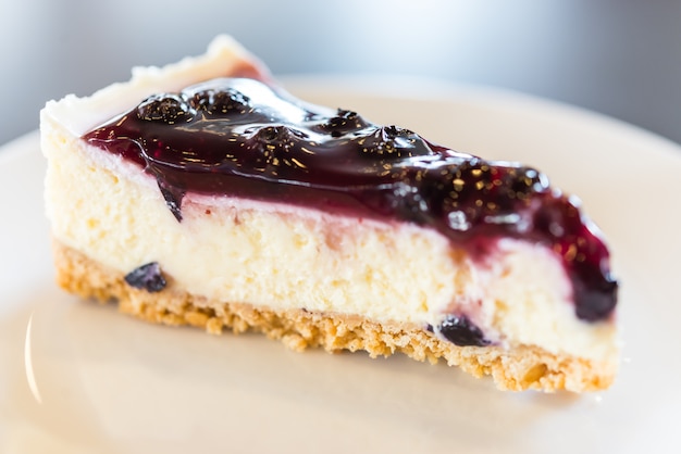 Tarta de queso con arándanos