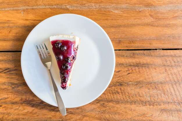 Tarta de queso con arándanos