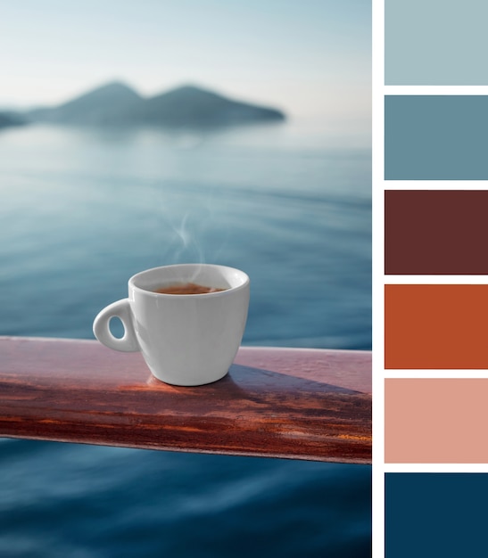 Foto gratuita taza de café con muestras de color