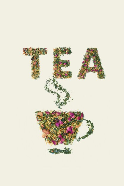Taza de té, placer de té de frutas secas