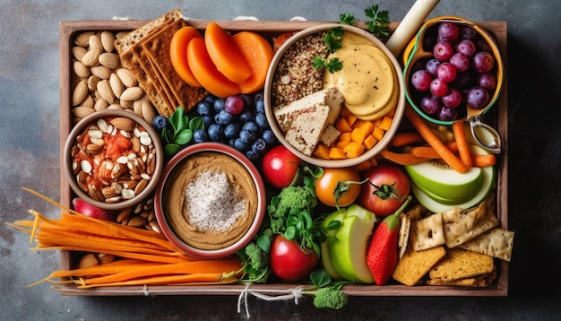 Foto gratuita tazón de comida saludable con variedad orgánica fresca generada por ia