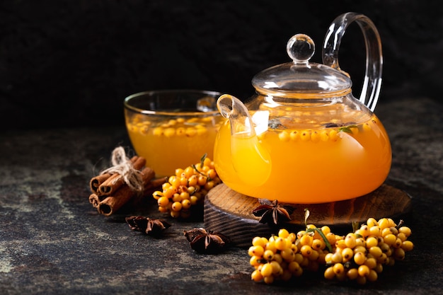 Té delicioso y saludable de espino amarillo