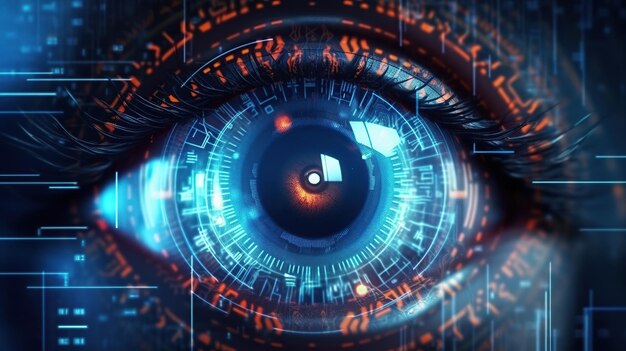 Tecnología de acceso de seguridad El escáner decodifica los datos de la retina