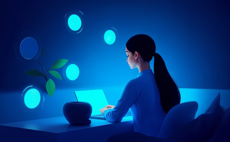 Foto gratuito tecnología y holograma ilustrados
