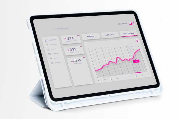 Tecnología inteligente de pantalla de tableta digital