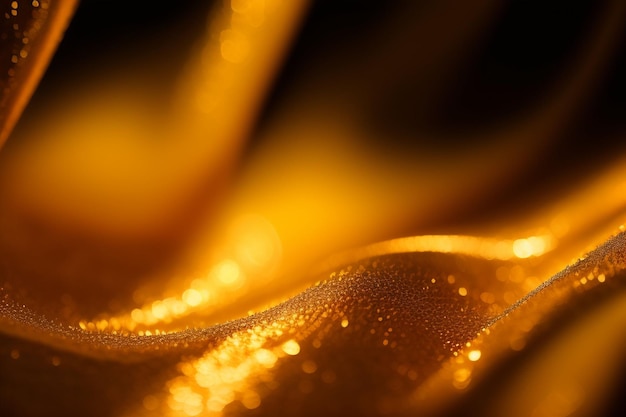 Una tela dorada con brillo dorado.