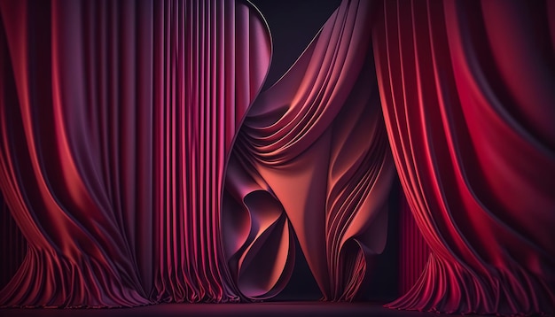 Tela satinada en color de moda Viva Magenta generative AI