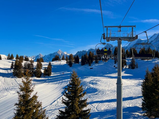 Telesilla en la montaña francesa, Europa