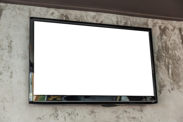 Foto gratuita televisión grande con pantalla en blanco