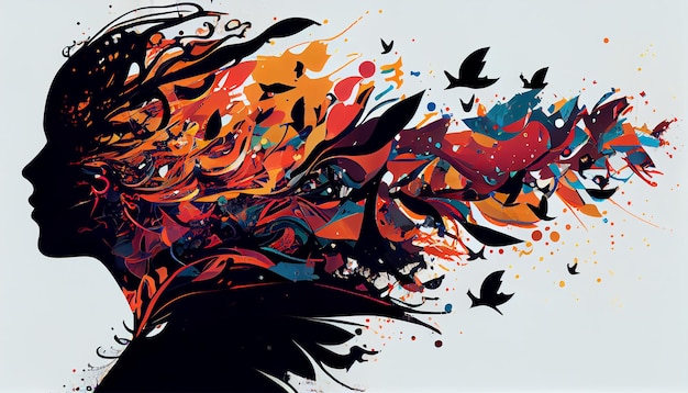Un telón de fondo abstracto con decoración multicolor AI generativa
