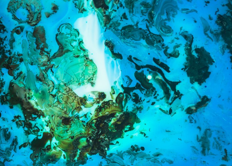 Foto gratuito telón de fondo abstracto de pintura azul y verde mezclada