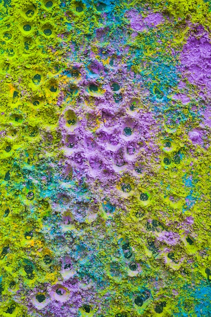 Foto gratuita telón de fondo de holi en polvo púrpura y verde con diseño