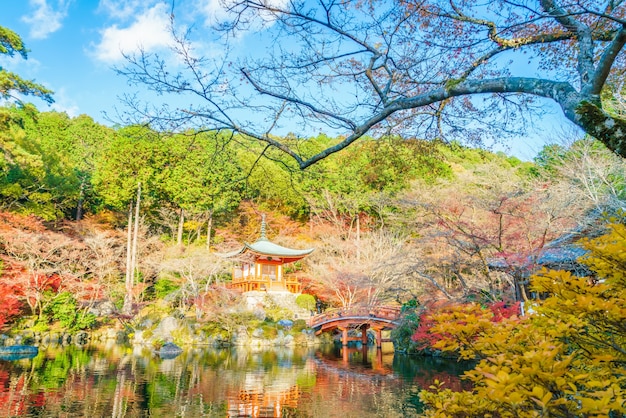 Foto gratuita templo de daigo-ji en otoño, kyoto, japón