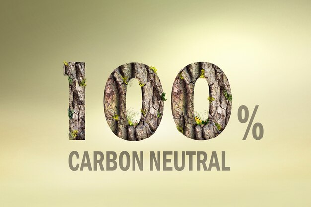 Texto 100 % neutro en carbono con textura natural