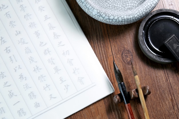 Texto chino de la escena de la caligrafía: Prosa antigua china