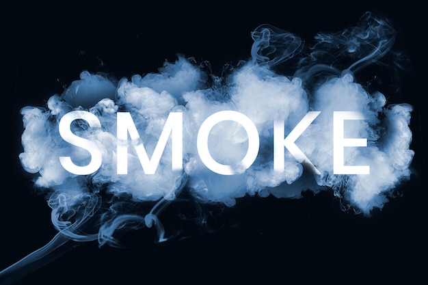 Texto de humo en fuente de humo