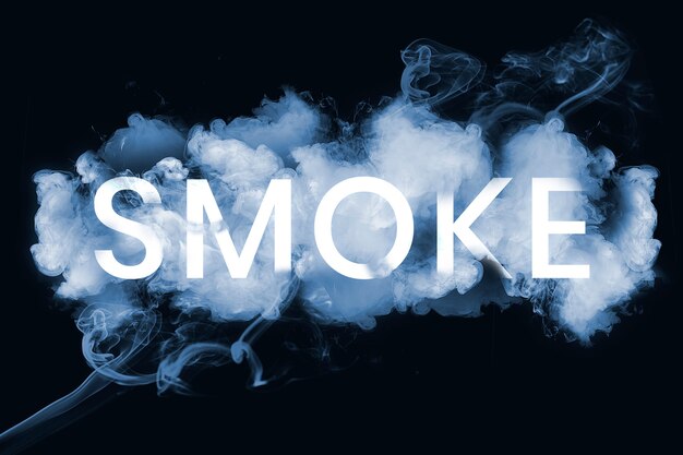 Texto de humo en fuente de humo