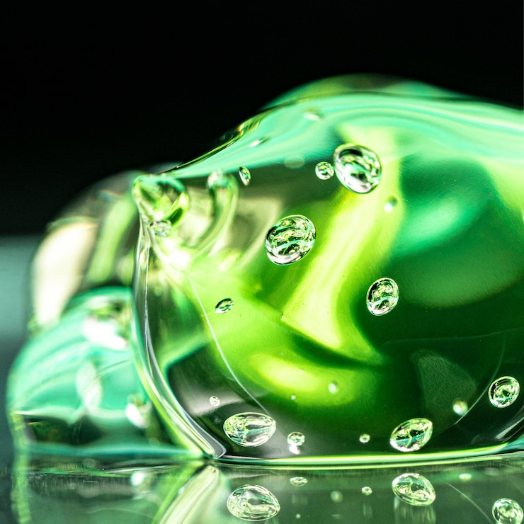 Foto gratuito textura de gel limpio de higiene verde