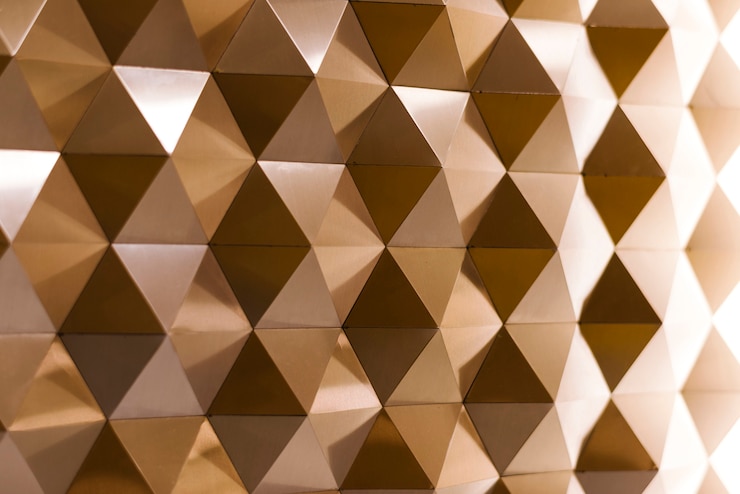Foto gratuito textura geométrica 3d en cobre