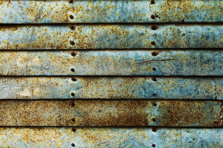 Foto gratuito textura hermosa de grunge rusty stripes wall. horizontal. patrón. fondo oxidado. azul turquesa.