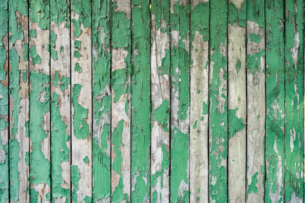Textura de madera pintada de verde de la pared de madera de fondo y textura.