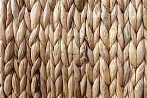 Foto gratuita textura de paja beige tejida, fondo de trenzas desde el primer plano del tallo de la planta.