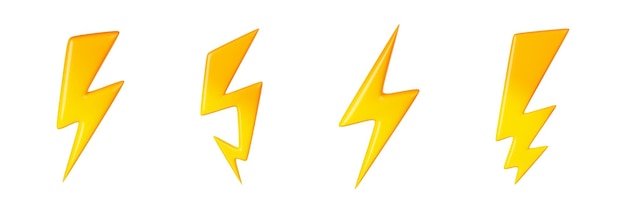 Thunderbolt lightning iconos de poder de energía