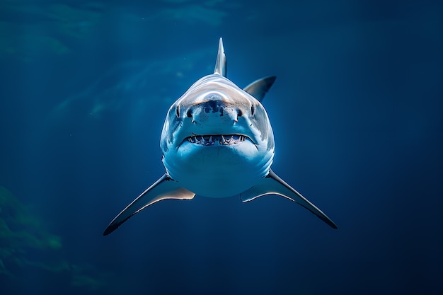 Foto gratuita tiburón realista en el océano