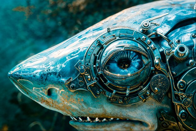 El tiburón robot futurista