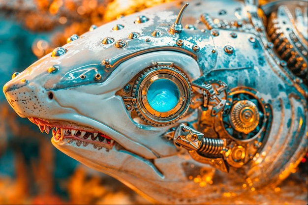 El tiburón robot futurista