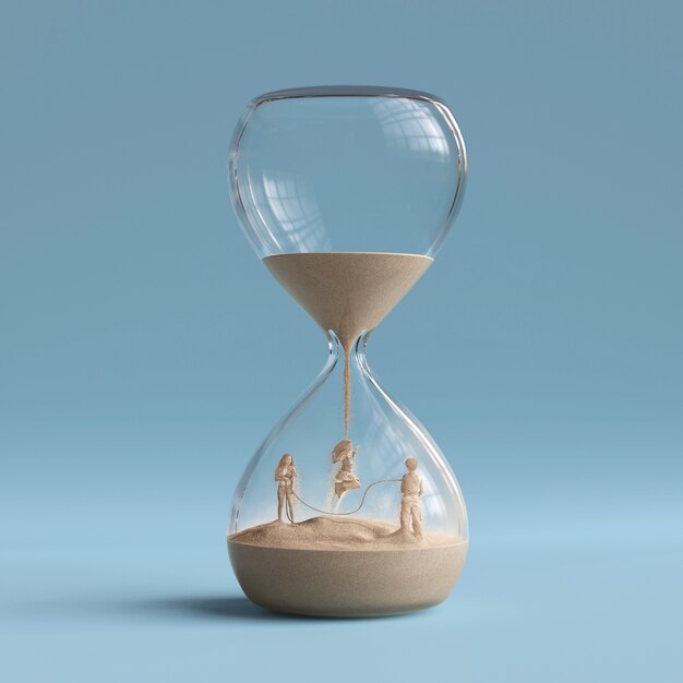 El tiempo se acaba concepto con reloj de arena