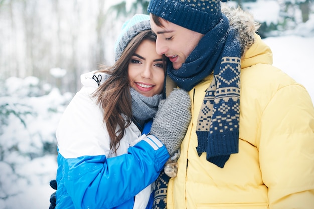 Tiempo romántico en día de invierno