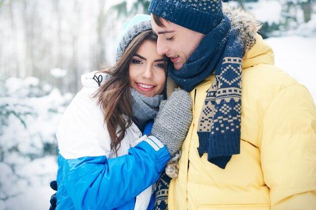 Tiempo romántico en día de invierno