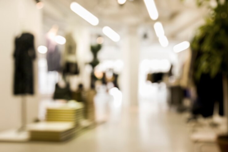 Foto gratuito tienda de ropa con efecto borroso