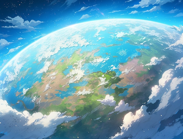 La tierra al estilo de anime