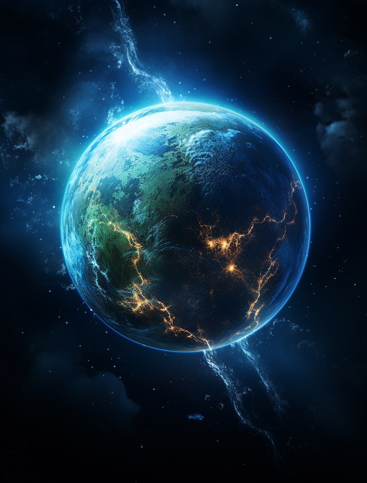 Foto gratuito la tierra al estilo de anime