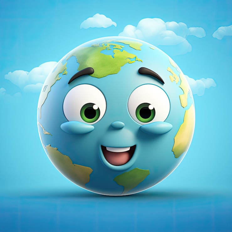 Foto gratuito la tierra en estilo de dibujos animados