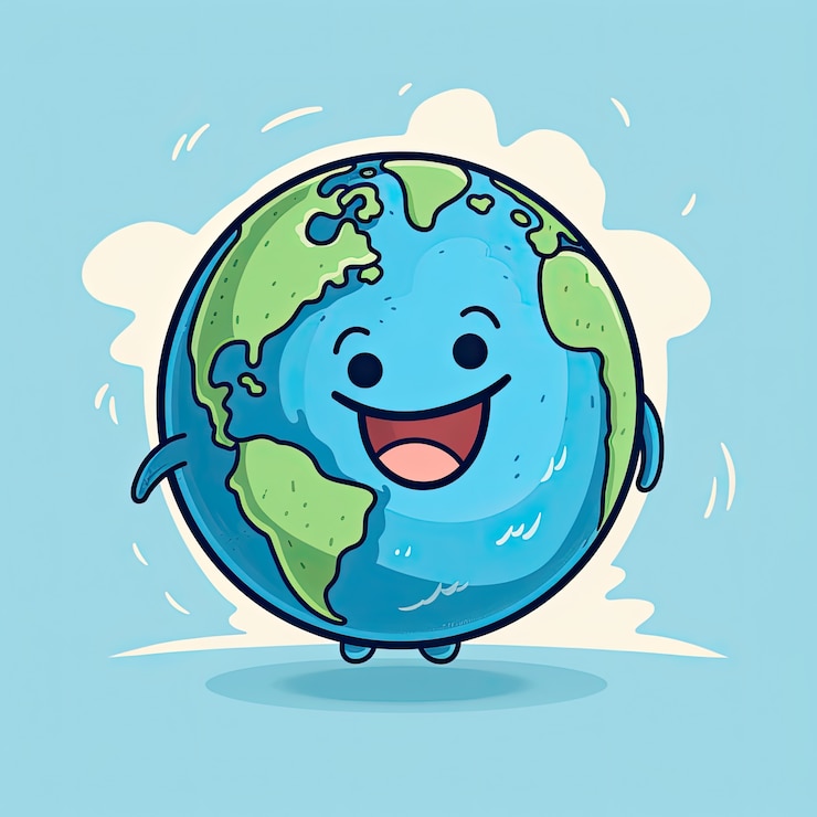 Foto gratuito la tierra en estilo de dibujos animados