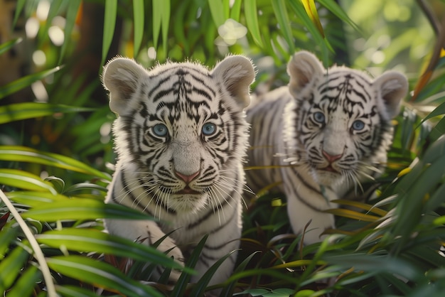 Foto gratuita el tigre blanco de bengala en el desierto